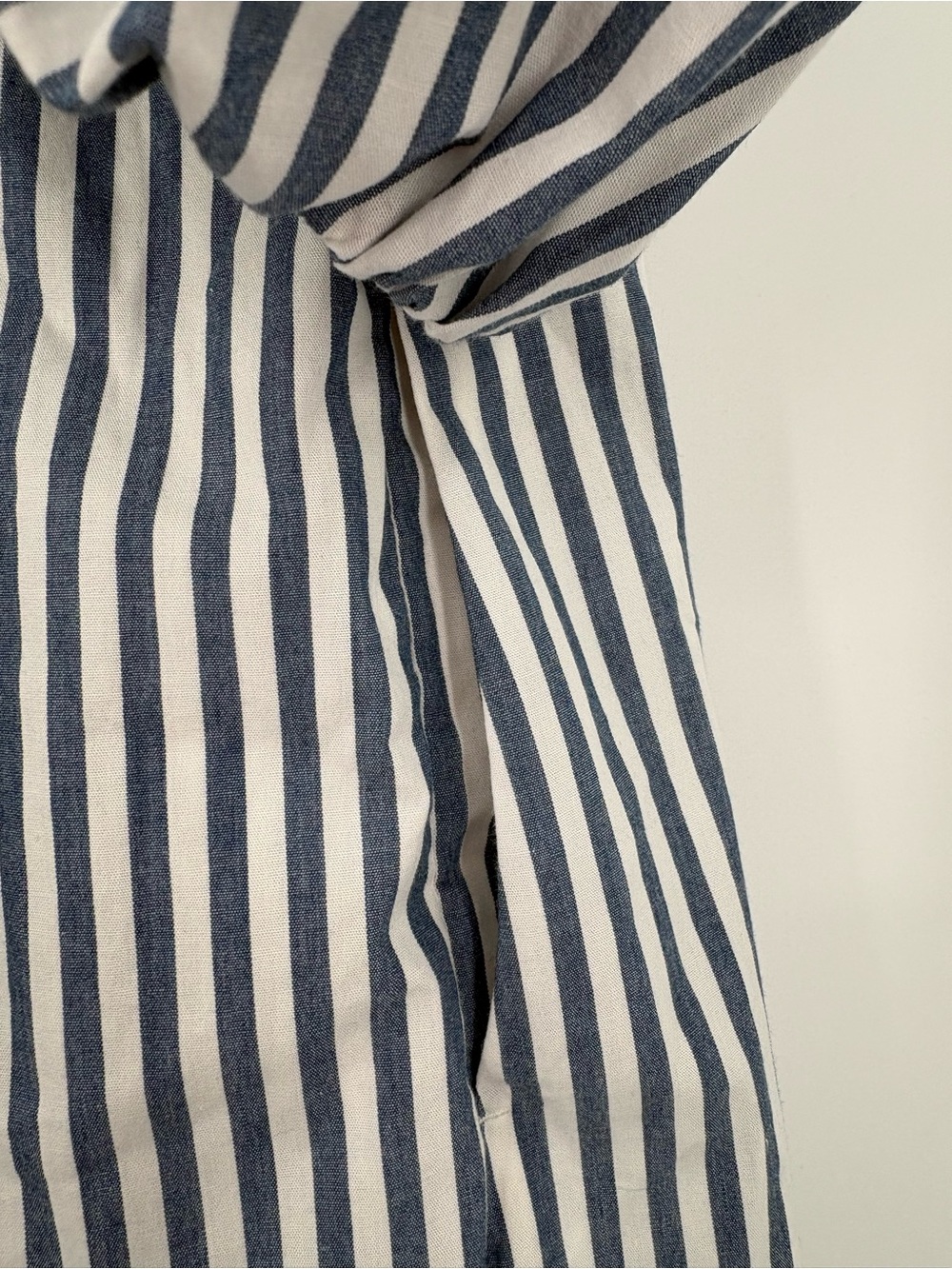 Abercrombie Emerson Off Shoulder Puff Sleeve Blue/White Stripe Dress Skort Large - Picture 16 of 16